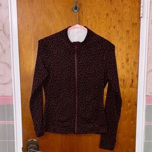 Pink Leopard Long Sleeve Zipup